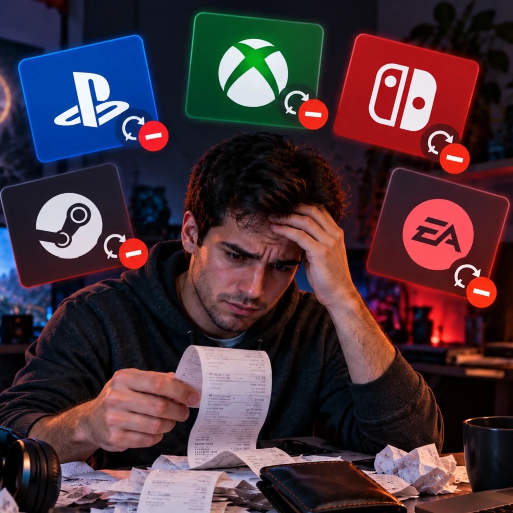 Basta abbonamenti PlayStation, Xbox, Nintendo, Steam ed EA